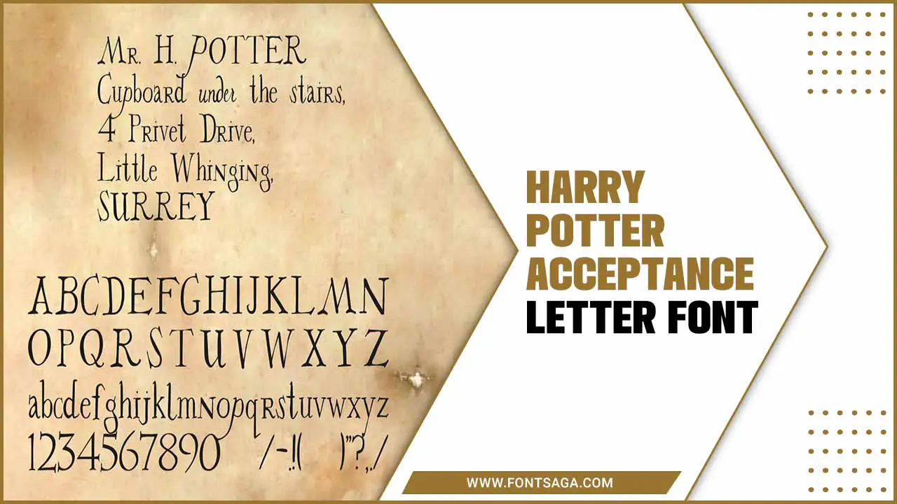Harry Potter Acceptance Letter Font