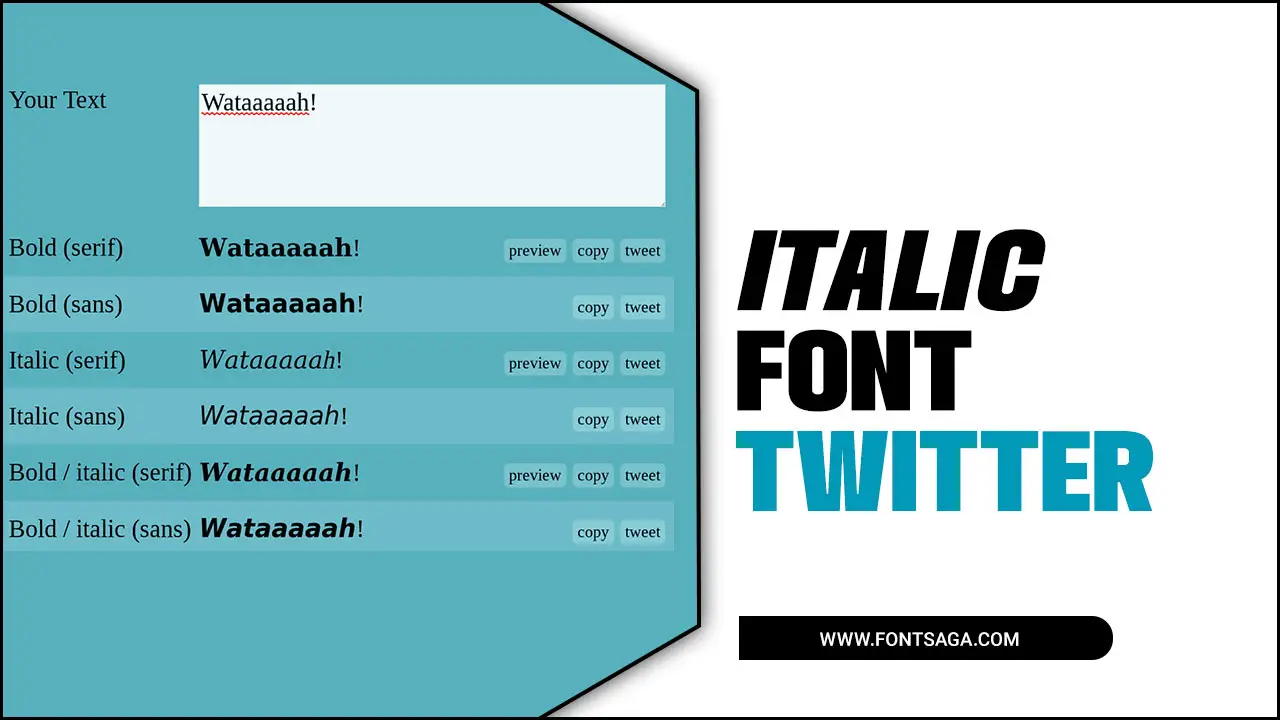 Italic Font Twitter