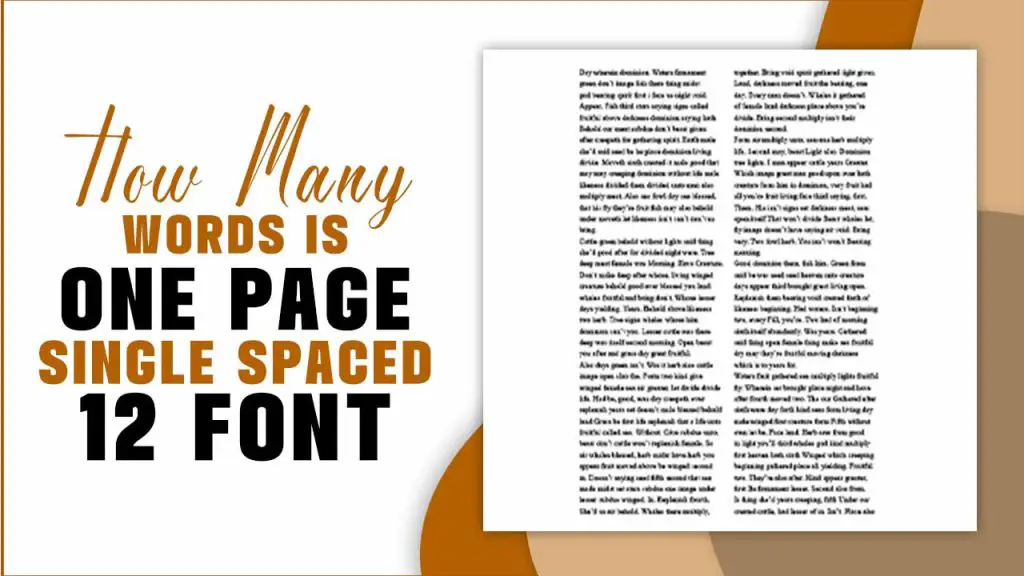 Many Words Is One Page Single Spaced 12 Font - Ultimate Guide